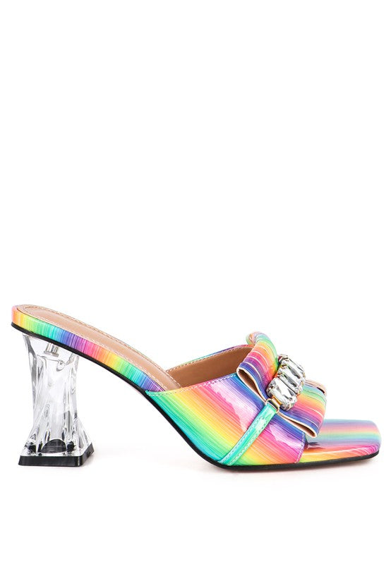 FANTASY CLEAR HEEL JEWEL SANDAL - Always24
