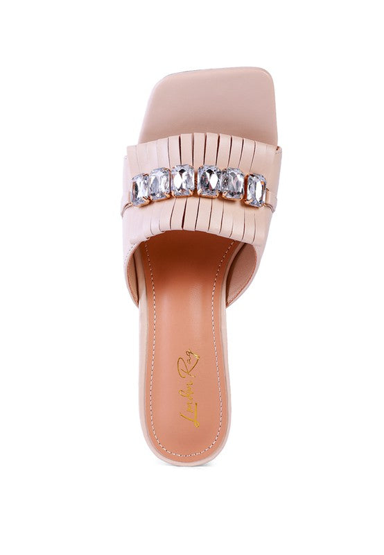 FANTASY CLEAR HEEL JEWEL SANDAL - Always24