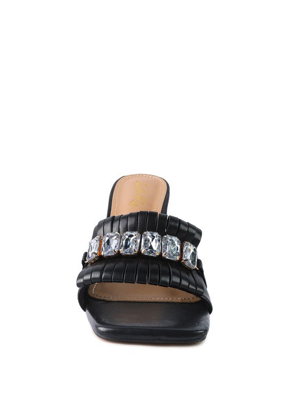 FANTASY CLEAR HEEL JEWEL SANDAL - Always24