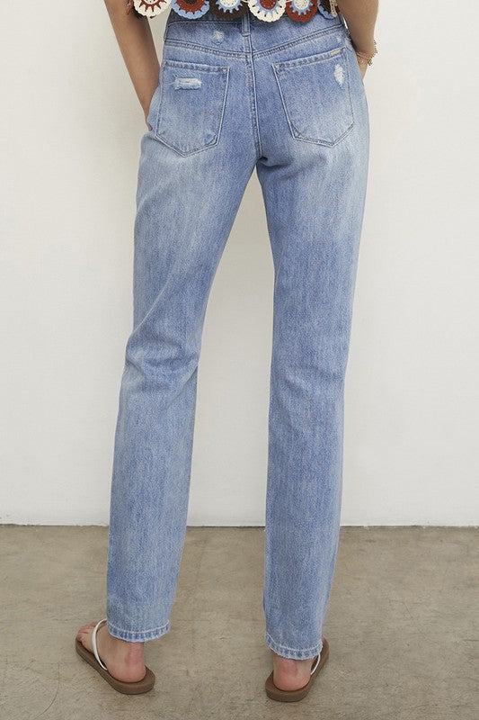HIGH RISE STRAIGHT JEANS - Always24
