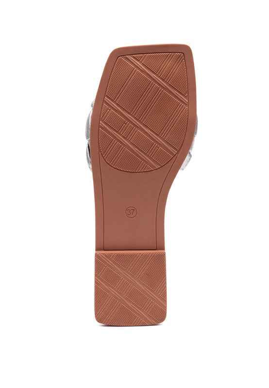 Always24 PU QUILTED SLIDES IN WOVEN STRAPS