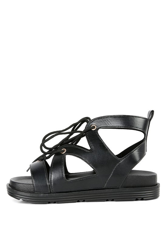 VOOPRET TIE-UP FLAT SANDALS - Always24