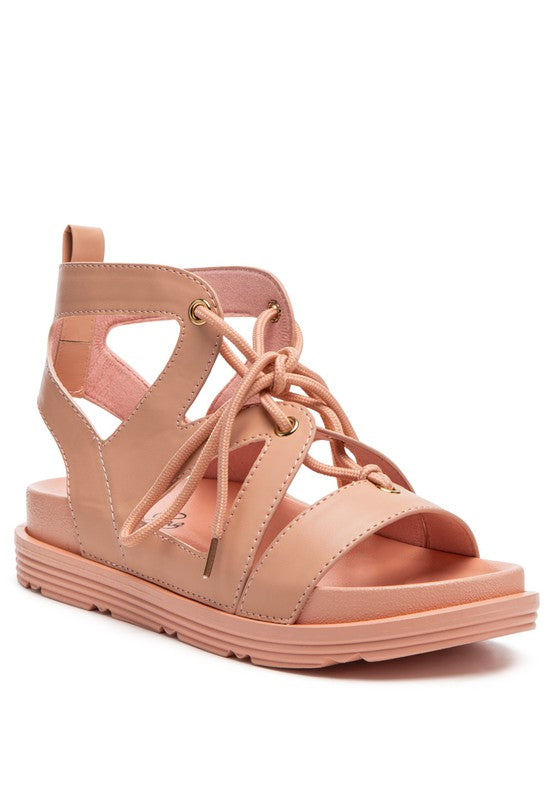VOOPRET TIE-UP FLAT SANDALS - Always24