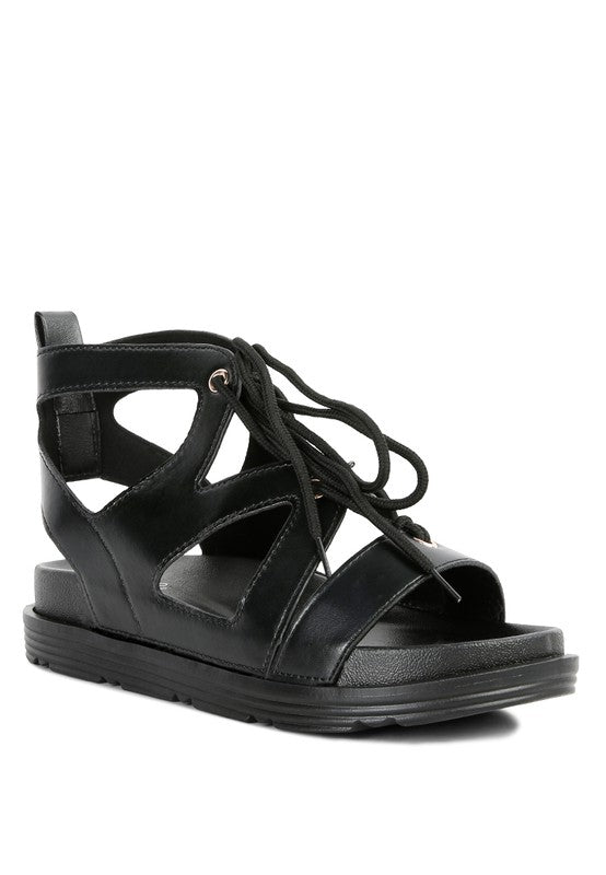 VOOPRET TIE-UP FLAT SANDALS - Always24