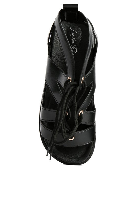 VOOPRET TIE-UP FLAT SANDALS - Always24