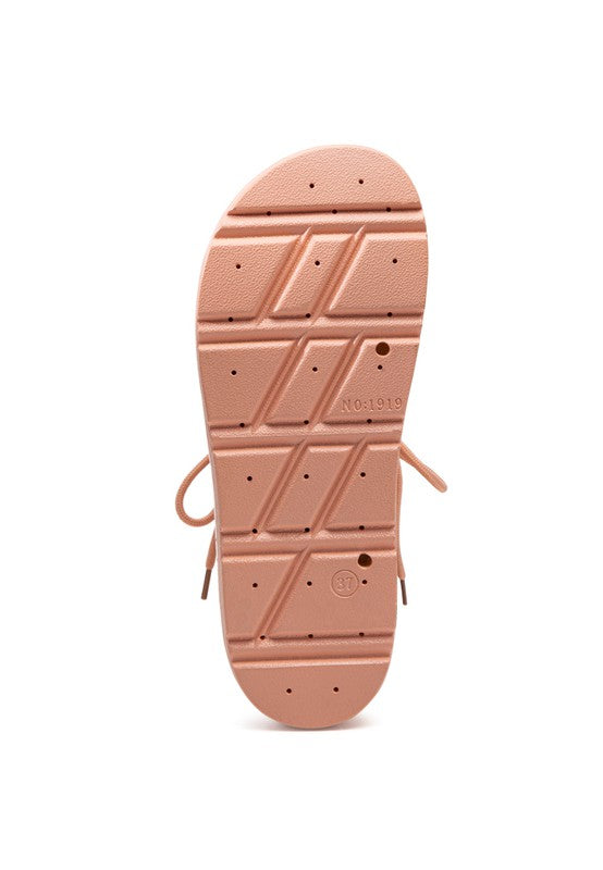 VOOPRET TIE-UP FLAT SANDALS - Always24