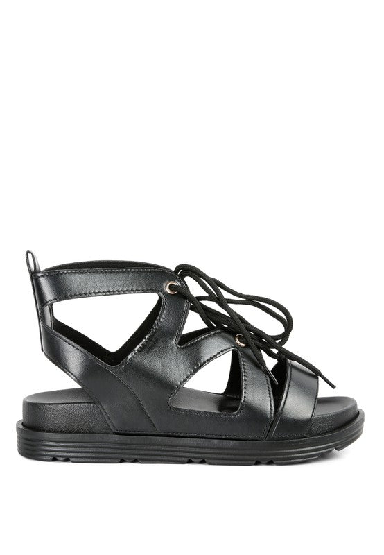 VOOPRET TIE-UP FLAT SANDALS - Always24