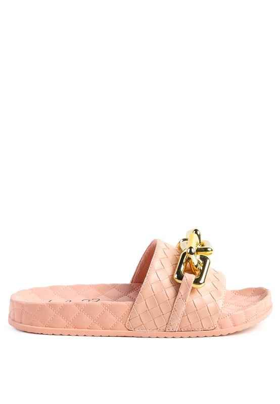 Always24 SHOT BLING CHAIN STRAP WOVEN FLATS