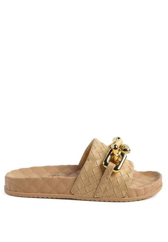 Always24 SHOT BLING CHAIN STRAP WOVEN FLATS