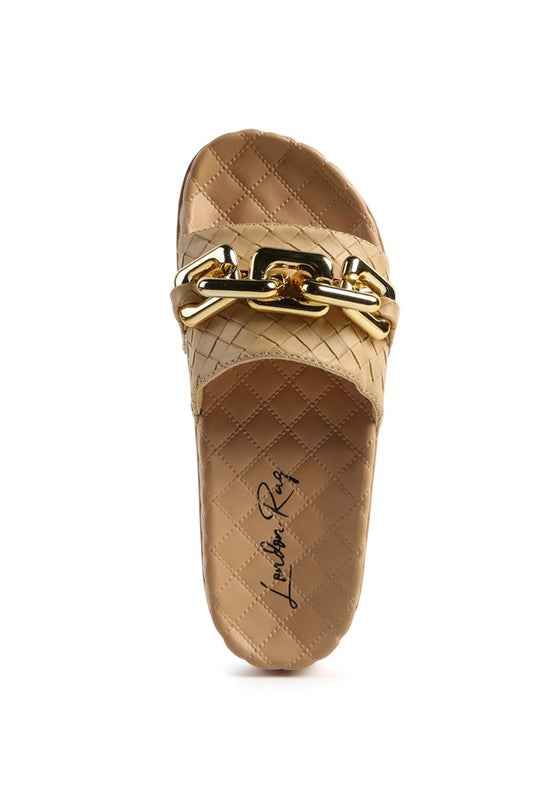 Always24 SHOT BLING CHAIN STRAP WOVEN FLATS