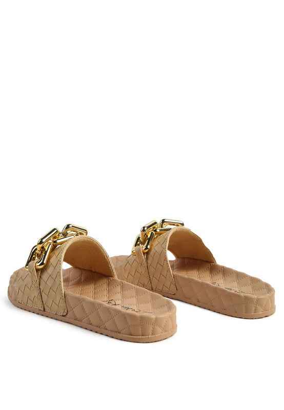 Always24 SHOT BLING CHAIN STRAP WOVEN FLATS