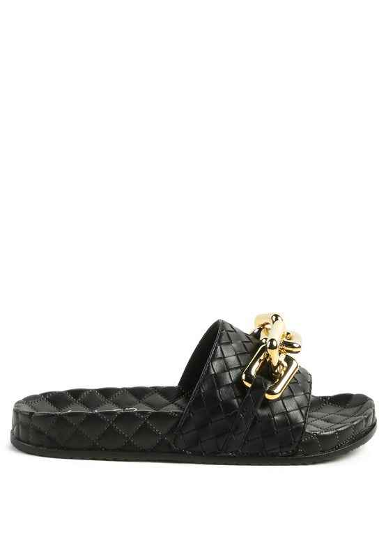 Always24 SHOT BLING CHAIN STRAP WOVEN FLATS