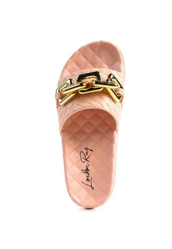Always24 SHOT BLING CHAIN STRAP WOVEN FLATS