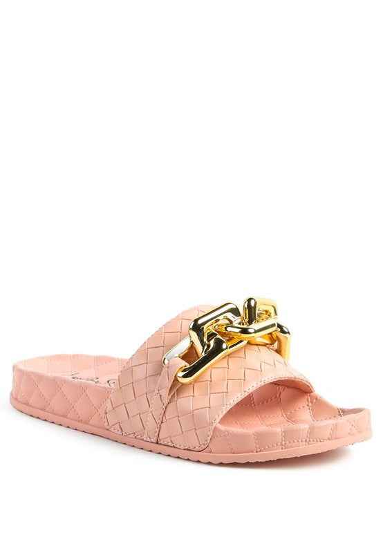 Always24 SHOT BLING CHAIN STRAP WOVEN FLATS