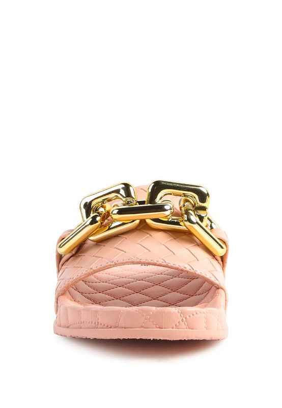 Always24 SHOT BLING CHAIN STRAP WOVEN FLATS