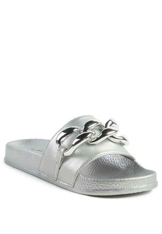 Always24 METALLIC CHAIN METAL SLID FLATS