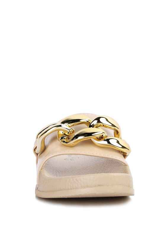 Always24 METALLIC CHAIN METAL SLID FLATS