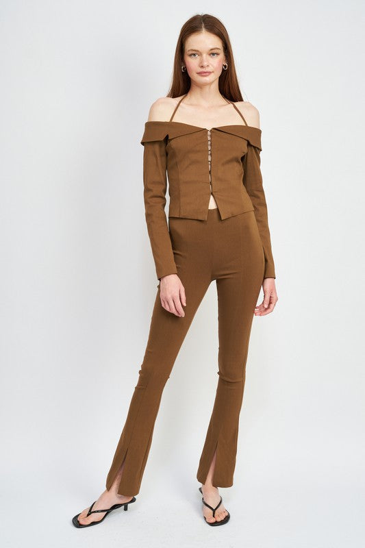 SPAGHETTI STRAP OFF SHOURLDER TOP - Always24