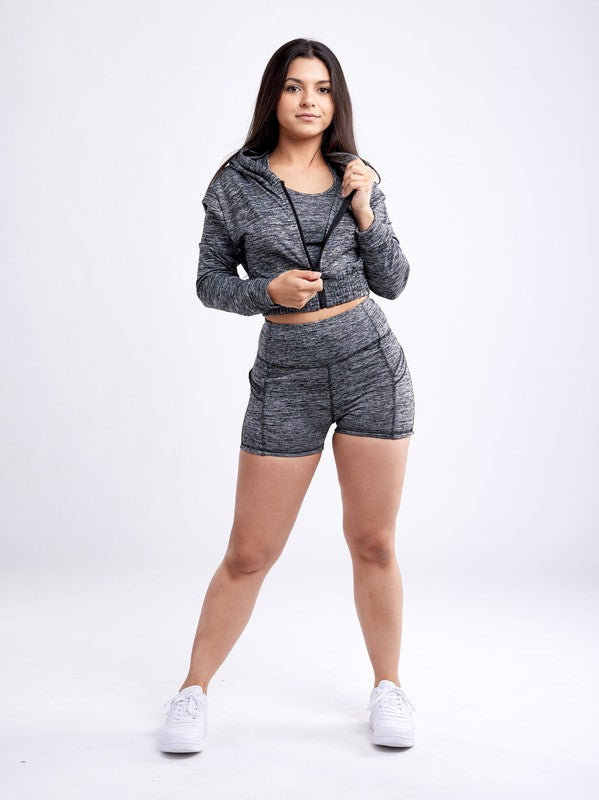 Always24 Athletic Zip-Up Crop Hoodie Jacket - Always24