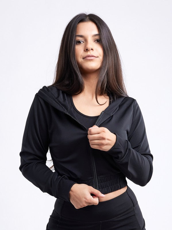 Always24 Athletic Zip-Up Crop Hoodie Jacket - Always24