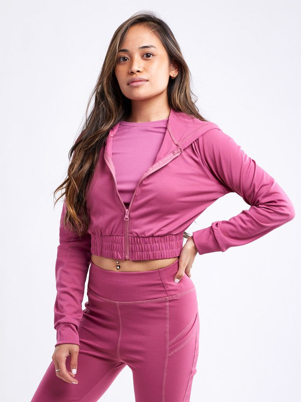 Always24 Athletic Zip-Up Crop Hoodie Jacket - Always24