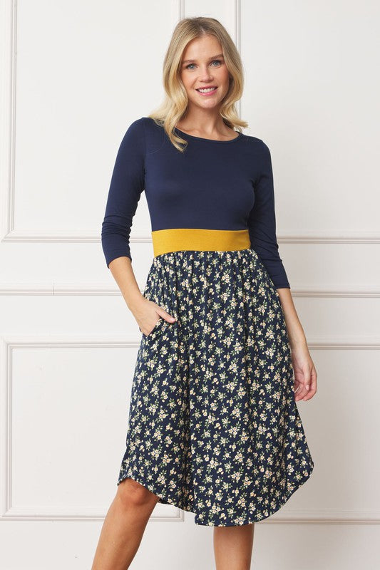 Shop Curved Hem Band Midi Dress - Stylish & Comfortable - EG Fashion