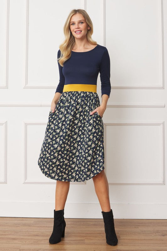 Shop Curved Hem Band Midi Dress - Stylish & Comfortable - EG Fashion