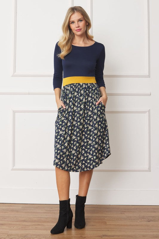 Shop Curved Hem Band Midi Dress - Stylish & Comfortable - EG Fashion