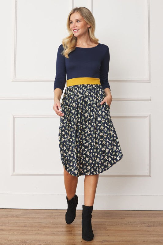 Shop Curved Hem Band Midi Dress - Stylish & Comfortable - EG Fashion