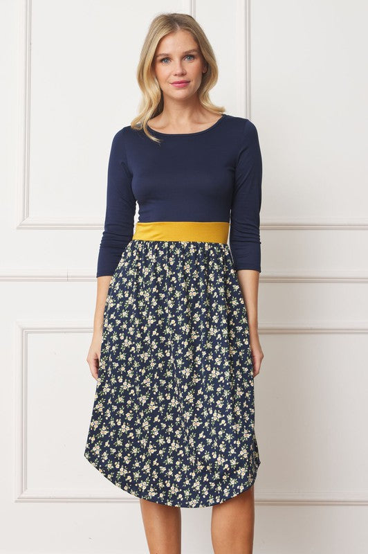 Shop Curved Hem Band Midi Dress - Stylish & Comfortable - EG Fashion