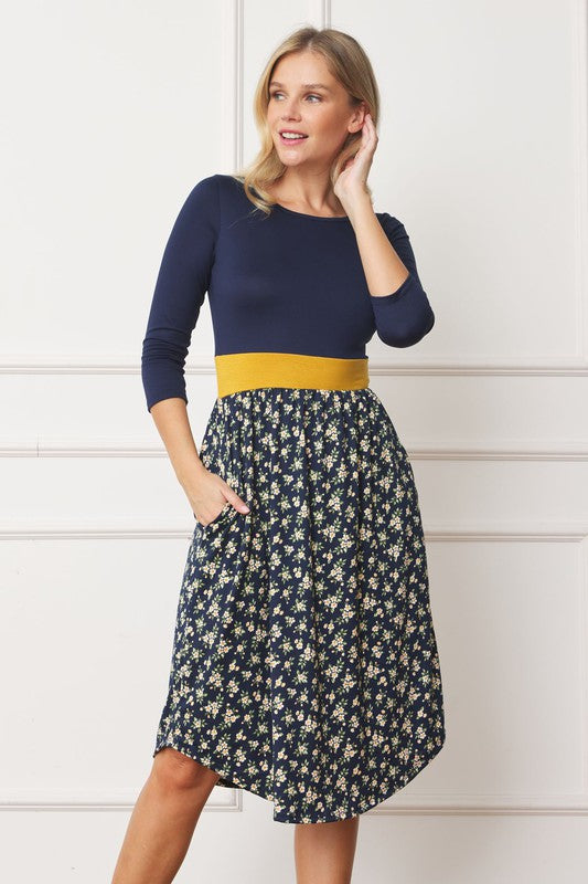 Shop Curved Hem Band Midi Dress - Stylish & Comfortable - EG Fashion