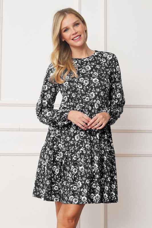Always24 Floral Crew Neck Midi Dress