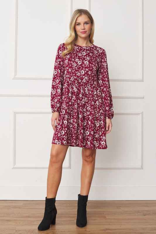 Always24 Floral Crew Neck Midi Dress