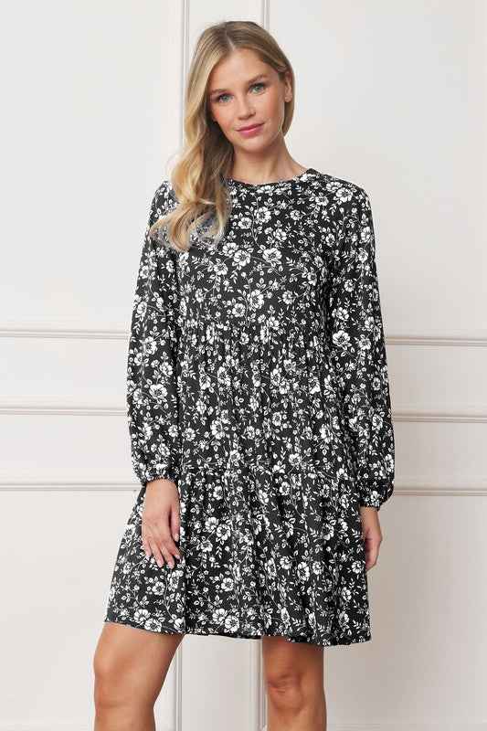 Always24 Floral Crew Neck Midi Dress