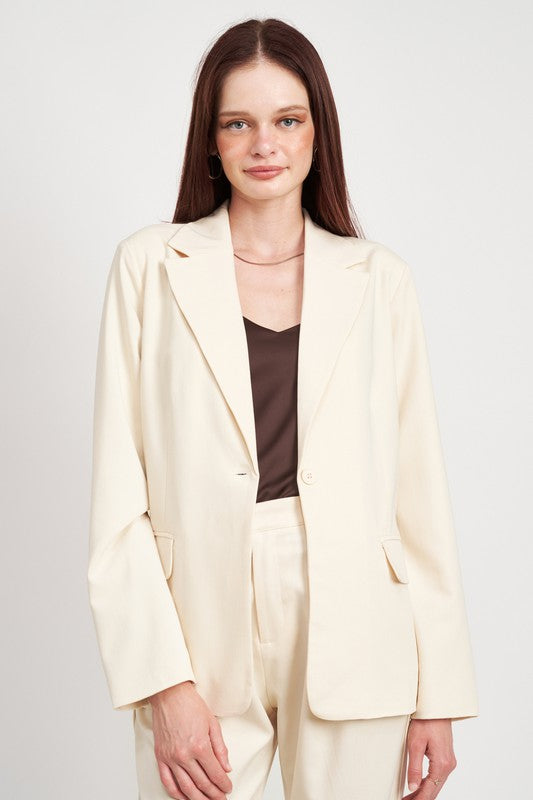 OVERSIZED CUTEDGE DETAIL BLAZER - Always24