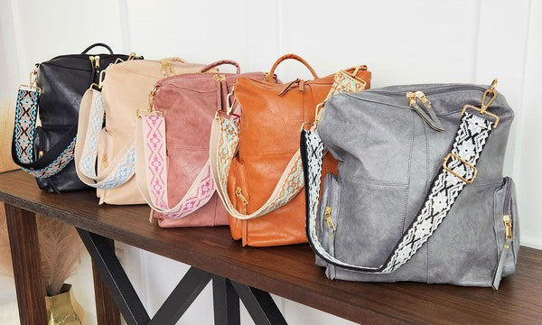 Always24 Convertible Vegan Leather Backpack 2 Straps - Always24