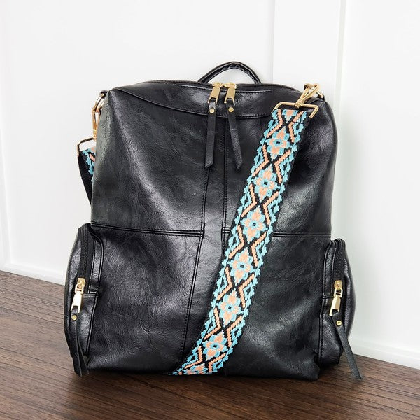 Always24 Convertible Vegan Leather Backpack 2 Straps - Always24