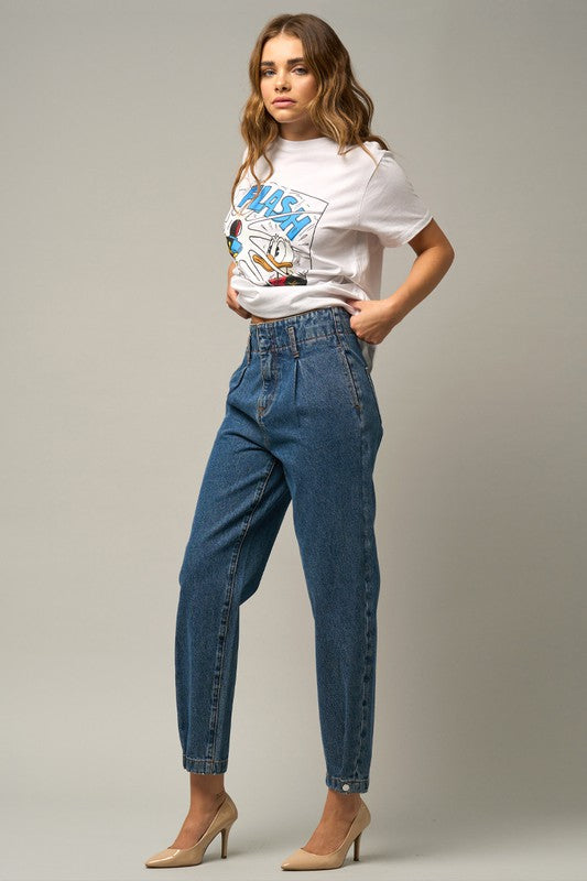 HIGH RISE BALLOON JEANS - Always24