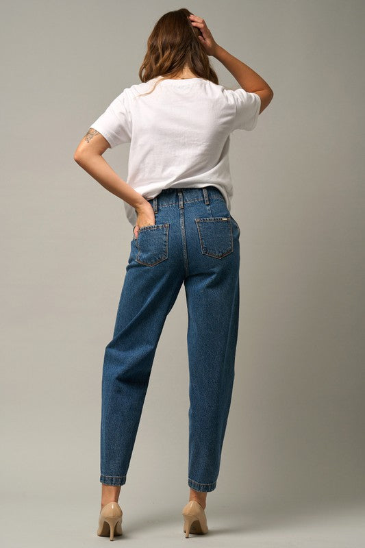 HIGH RISE BALLOON JEANS - Always24
