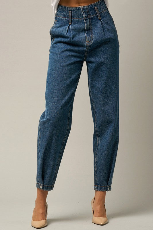 HIGH RISE BALLOON JEANS - Always24