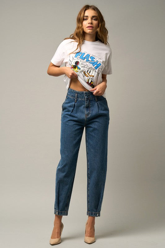 HIGH RISE BALLOON JEANS - Always24