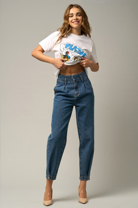 HIGH RISE BALLOON JEANS - Always24