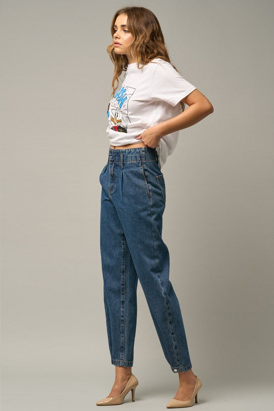 HIGH RISE BALLOON JEANS - Always24