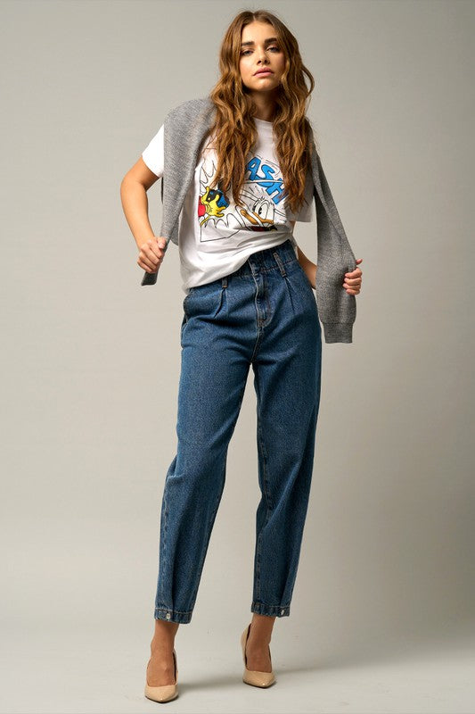 HIGH RISE BALLOON JEANS - Always24