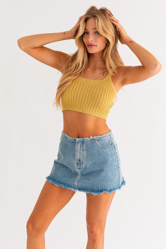 Shoulder Tie Knit Tank - Always24