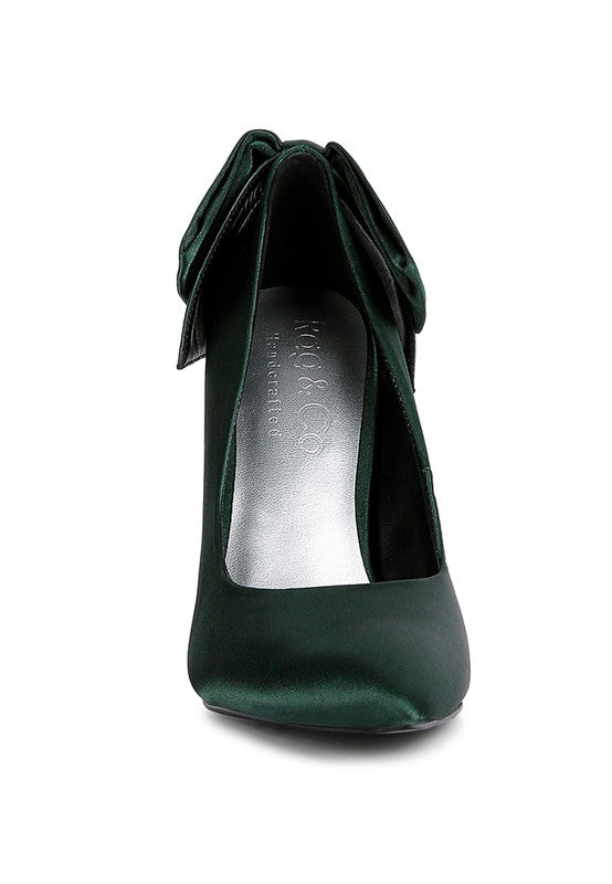 Always24 Green Satin Stiletto Pump Sandals