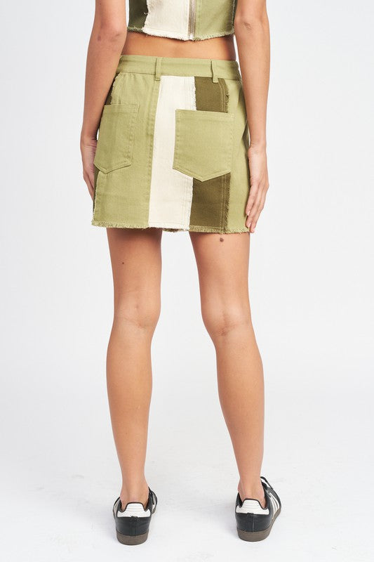 Always24 HIGH RISE COLOR BLOCK SKIRT - Always24