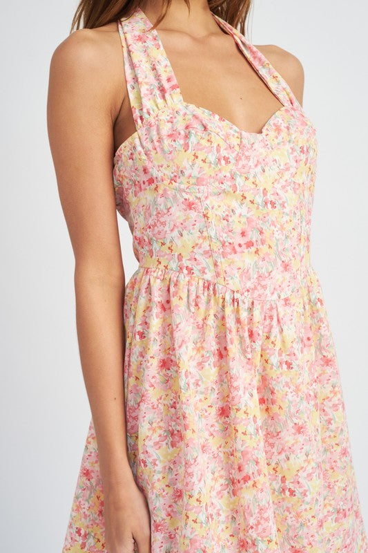 BUSTIER HALTER NECK DRESS - Always24