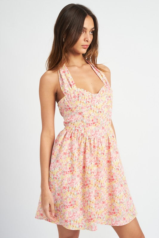 BUSTIER HALTER NECK DRESS - Always24