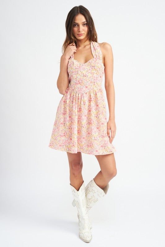 BUSTIER HALTER NECK DRESS - Always24
